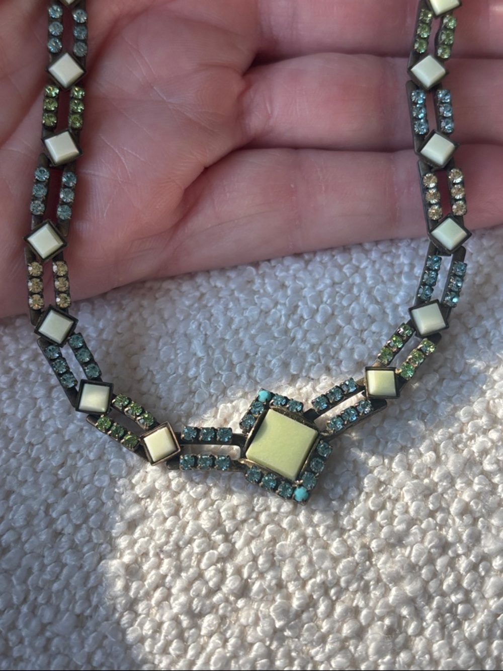 Sorrelli Delicate Green Tile Stone Necklace - Women's Jewelry
